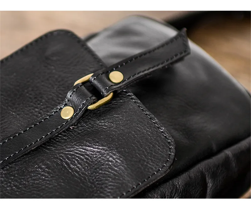 Casual vintage high-quality genuine leather men's small phone bag weekend organizer real leather mini shoulder crossbody bag