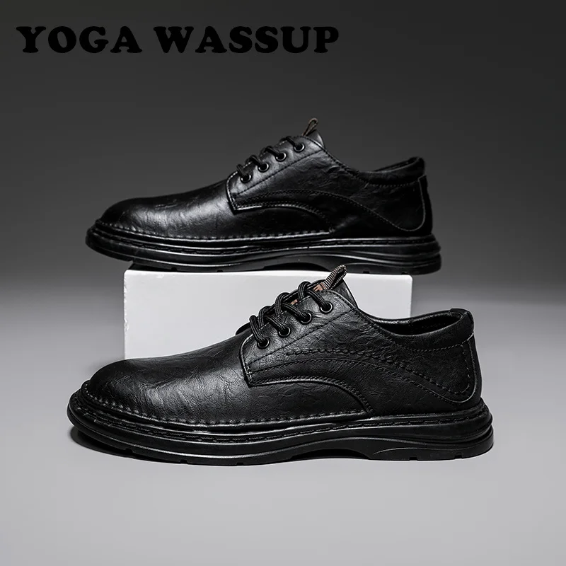 YOGA WASSUP-мужские классические кожаные туфли-оксфорды английский Круглый Паркер