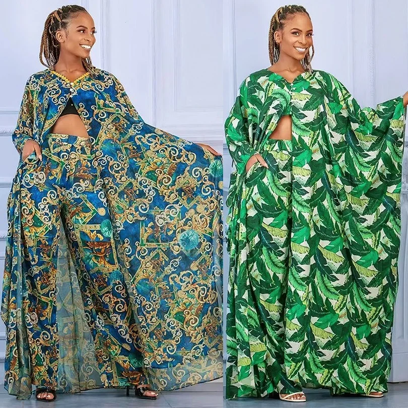 

Two Piece Set Women Clothes African Dresses Party Dashiki Spring Autumn Long Maxi Dress Sets Pants Suits 2 Piece Outfits