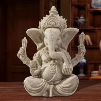 sandstone ganesha buddha elephant statue sculpture indian handmade elephant figurine home decoration accessories creative
