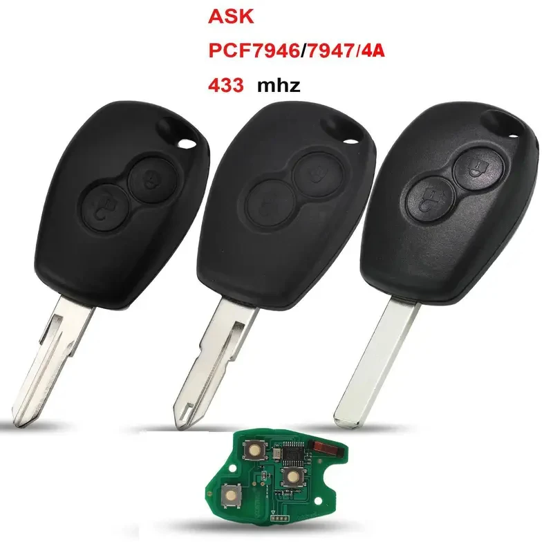 2 кнопки дистанционного ключа для Renault Duster Modus Clio 3 Twingo DACIA Logan Sandero Kangoo 433 МГц