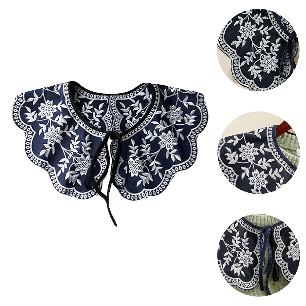 

1 Pc False Collar Embroidery Fake Collar Shawl Floral Fake Collar Decor