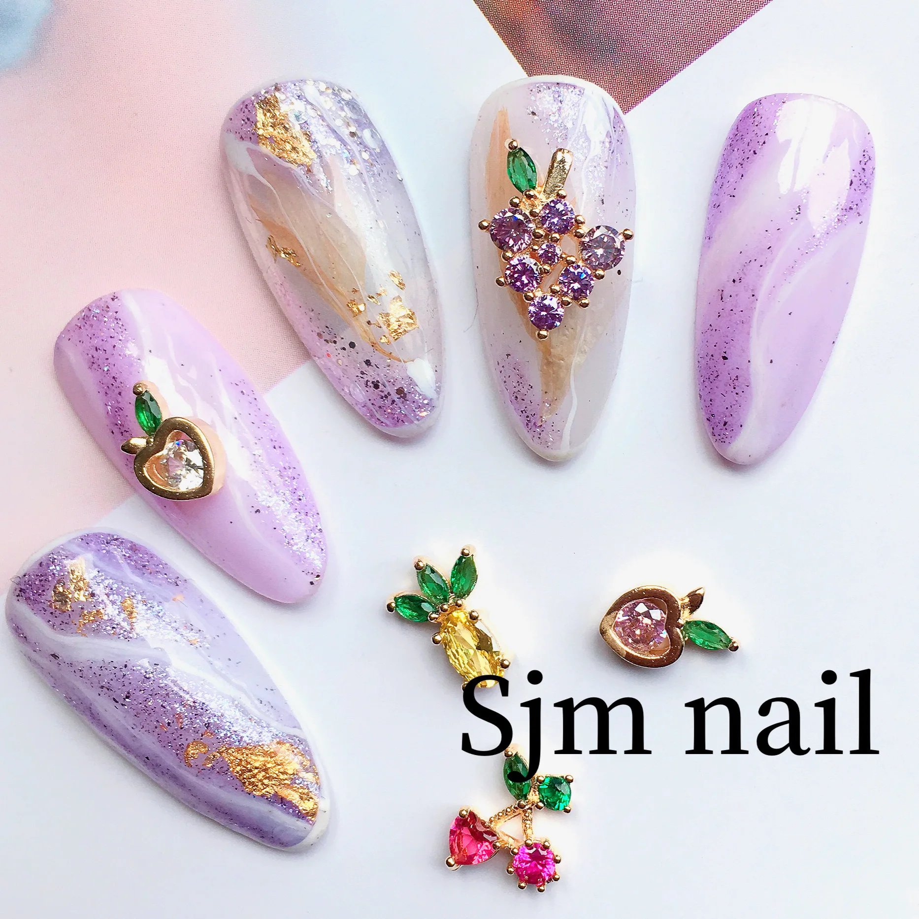 

3 шт. украшения для ногтей из сплава вишни с Цирконом Ювелирные изделия 3D в форме ананаса фруктов Стразы очаровательные алмазы для творчеств...