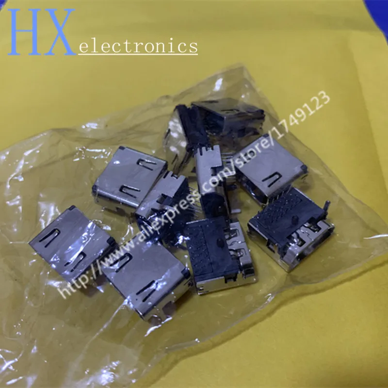 Бесплатная доставка 10 шт. 19P трехрядные штыри HDMI 90 градусов изогнутая штепсельная