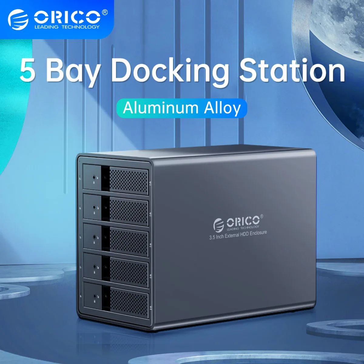 ORICO 95 Series 5 Bay 3.5'' SATA to USB 3.0 HDD Docking Station UASP With 150W Internal Power Adaper Aluminum HDD Case