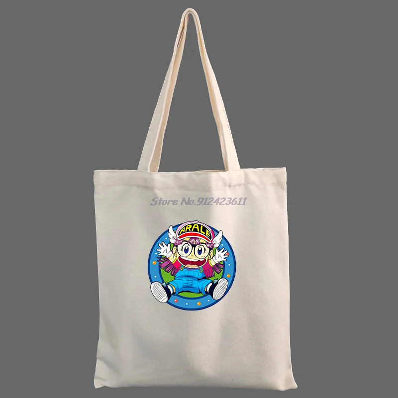 

Arale Norimaki Happy Dr Slump Japanese Manga New Shopping Bags Canvas Leisure Daily Shop High Quality Harajuku Grocery Bag New