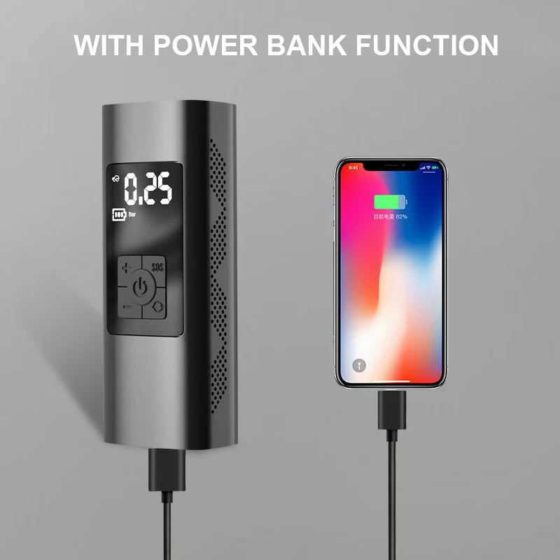 Беспроводной автомобильный воздушный компрессор EAFC надувной насос светодиодный