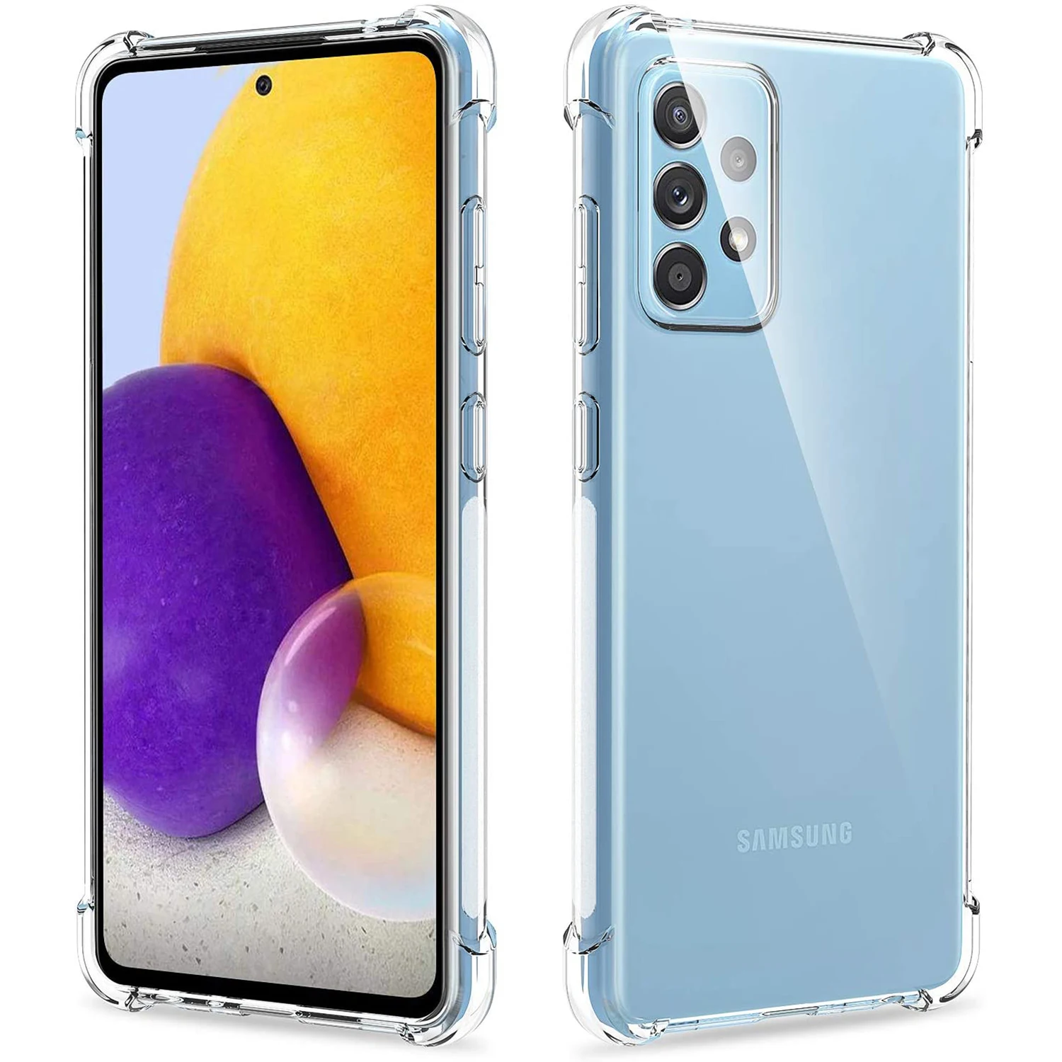 Противоударный чехол для Samsung Galaxy A32, A22, A02, A42, A52, A72, A82, Quantum 2, A10A20, A30, A50, A31, A51, A71, прозрачный
