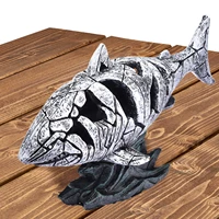 shark sculpture modern cracked shark resin sculpture simulation shark sculpture decorative crafts collections for home decor