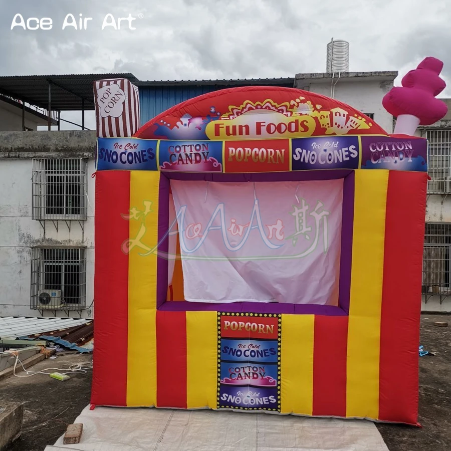 

Mini Inflatable Treat Shop,Concession Booth,Pop-up Candyfloss With Foldable Curtain For Holiday Promotion