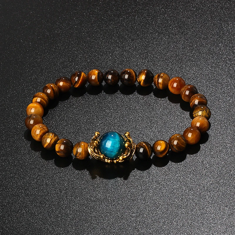 Винтажный женский и мужской браслет с подвеской в виде тигра |