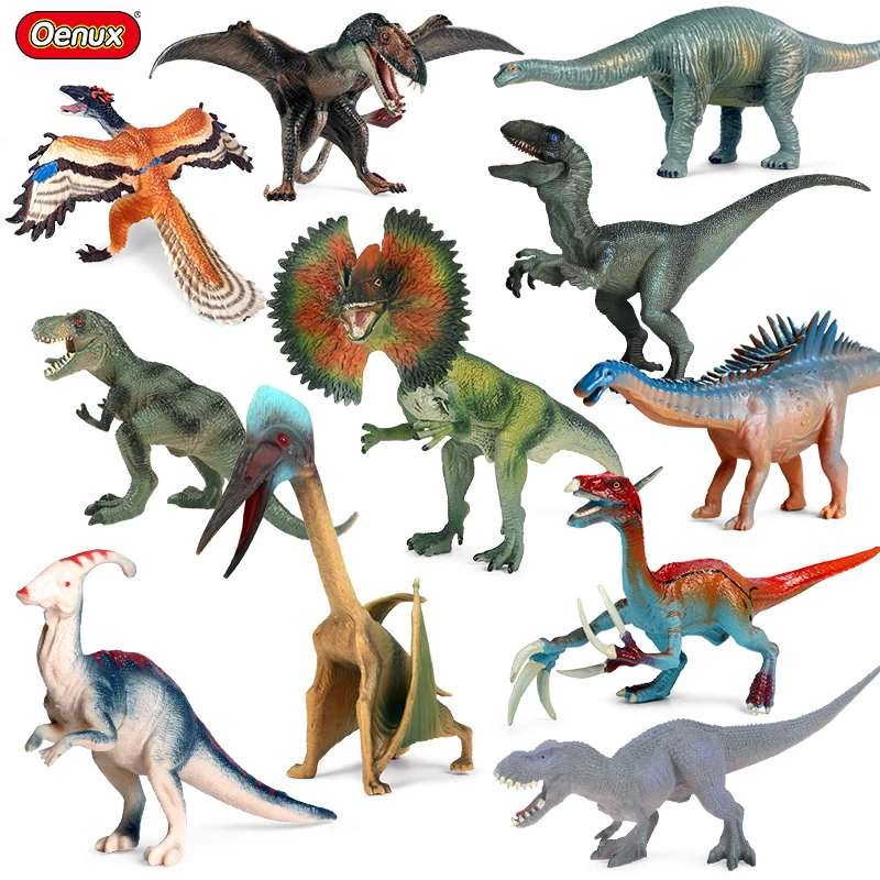 

Oenux Jurassic Dinosaur Carnotaurus Stegosaurus Plesiosaur Animals Model Action Figures Solid PVC Cute Collection Kids Gift Toy