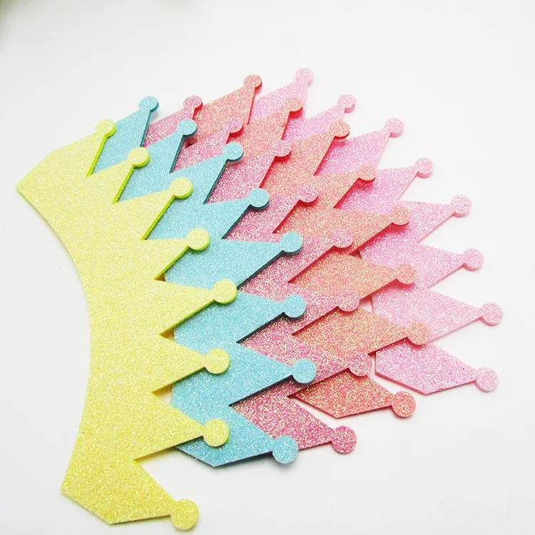 20 шт./4,5x12,5 см, детские головные уборы «сделай сам», аксессуары, разноцветные блестящие короны, нашивки для головных уборов, украшения, аксессуары для волос