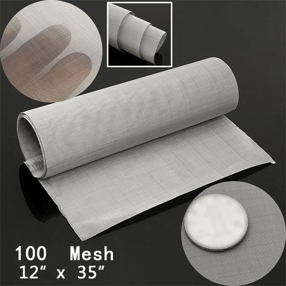 

Stainless Steel 35*12inch 100 Mesh Woven Wire Cloth Screen Filter Sheet Tools Kit Set For Filtering Industrial Paint Oil
