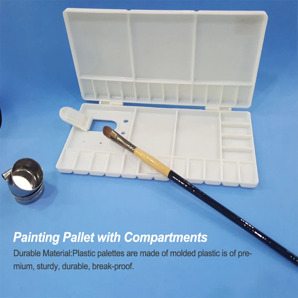 

Folding Paint Tray with Compartments Palette Mixing Holder Pigment Plate