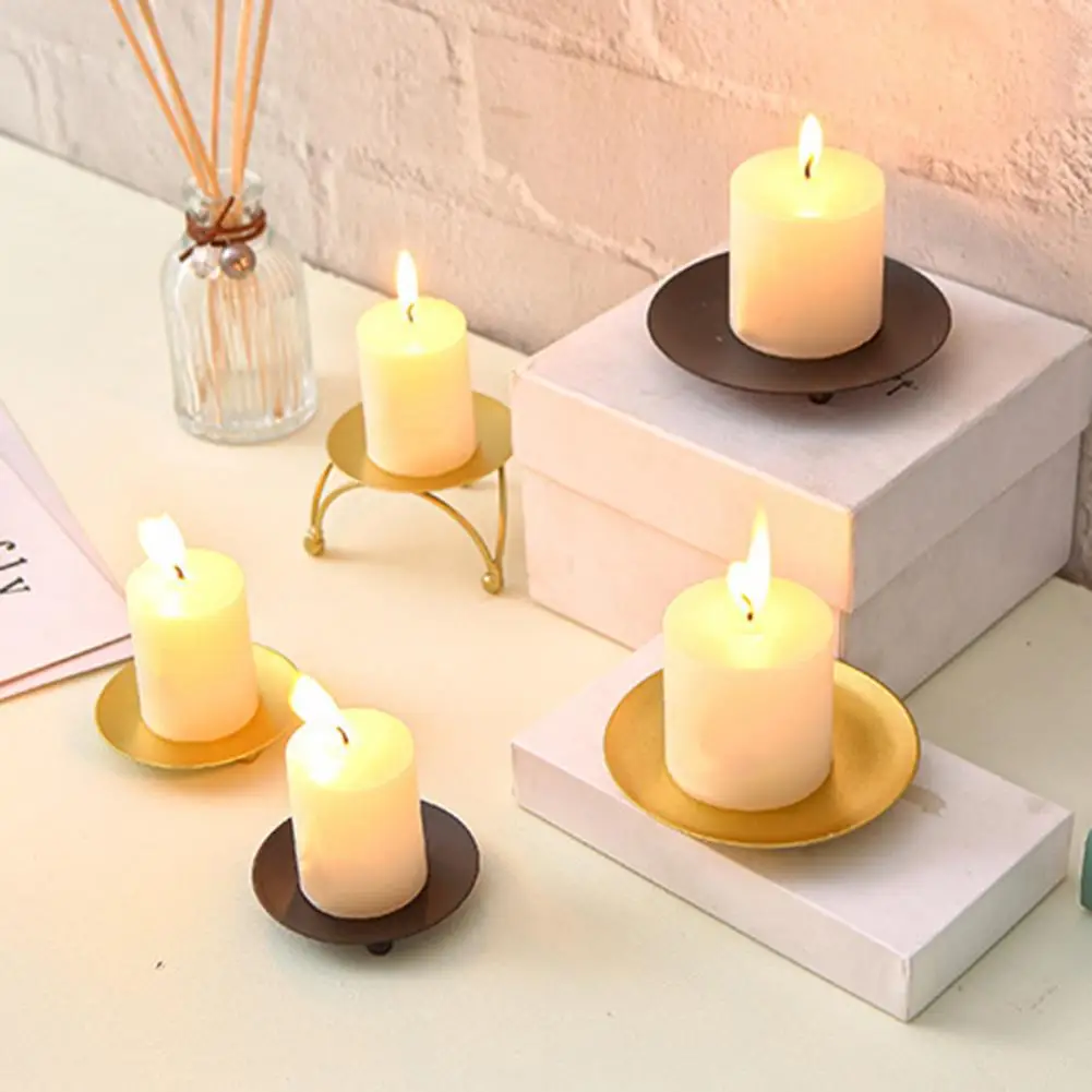 Creative Novelty Wedding Props Iron Golden Color Black Candle Tray