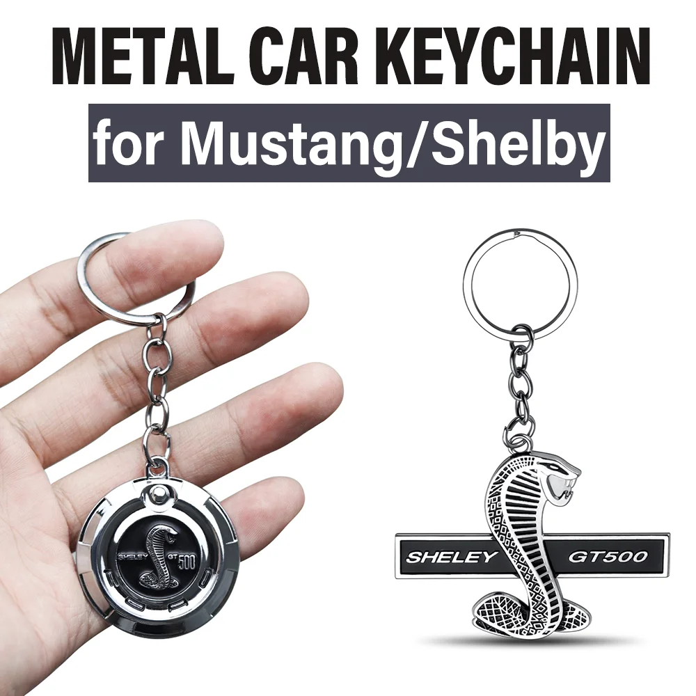 

3D Metal Car Styling Keychain Running Horse Emblem Badge Keyring Key Chain for Ford Mustang Shelby GT 500 Cobra Explorer Kuga ST