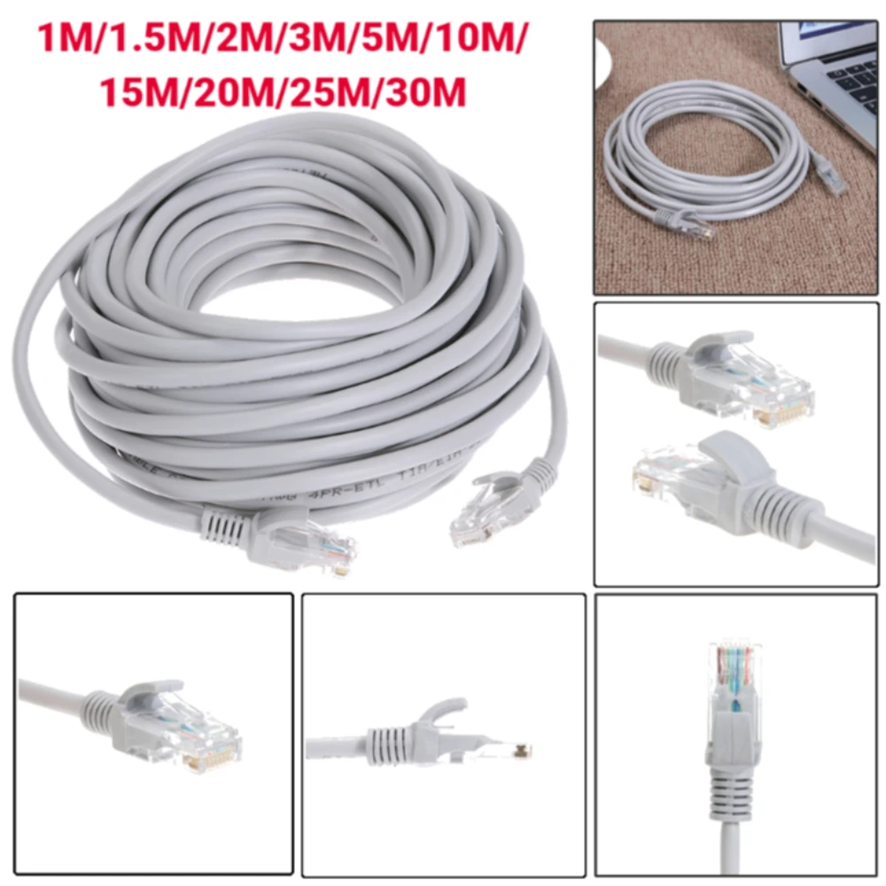 Высокоскоростной Ethernet-кабель RJ45 для локальной сети, ПК, компьютера, ноутбука, маршрутизатора, кабеля для мониторинга 1 м/1,5 м/2 м/3 м/5 м/10 м/15 м/20 м/25 м/30 м