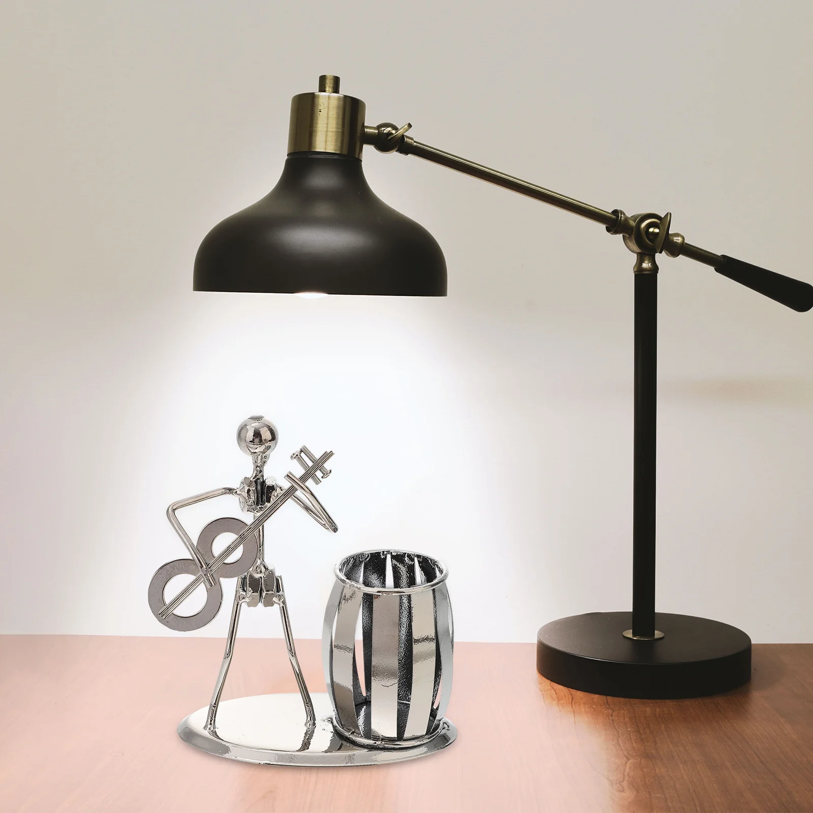 

Accessories Iron Desktop Ornaments Man Pen Holder Guitar Decor Music Teacher Gifts