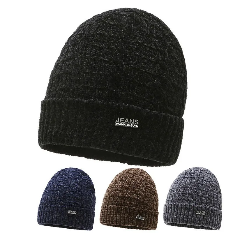 

Men's Fleece-Lined Thermal Knitting Ear Protection Cold-Proof Youth Outdoor Riding Wool Thick Fashion Winter Hat