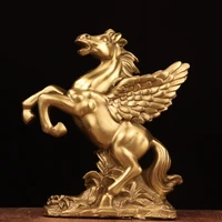 8china feng shui seikos brass pegasus statue prancing horse tengyun gather fortune office ornament town house exorcism