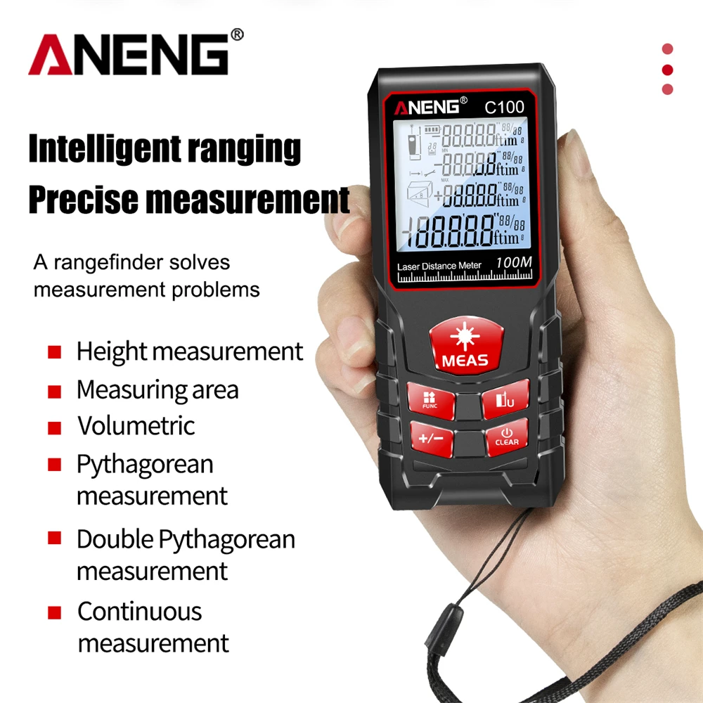 

ANENG C40/60/80/100 Laser Rangefinder Digital Laser Distance Meter Area Volume Test Multimeter Tool Measuring Device