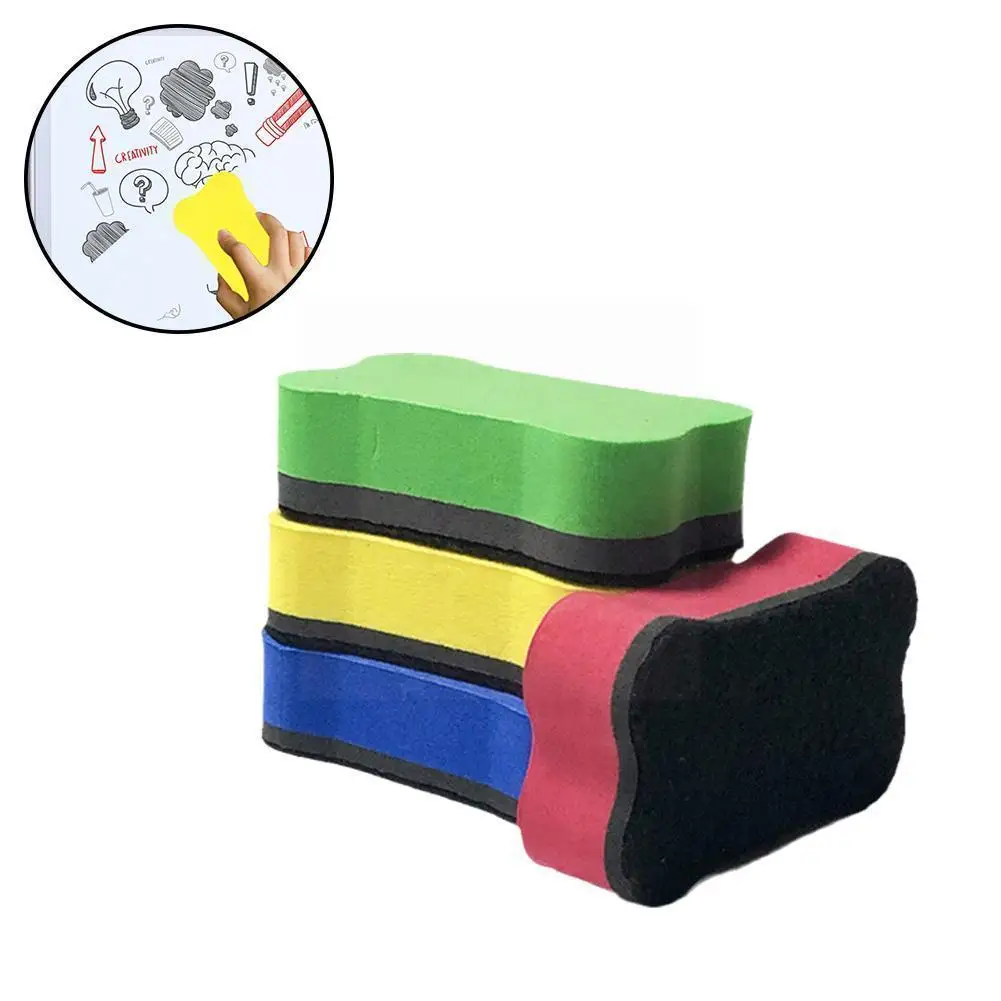 

1PC Magnetic Whiteboard Eraser Felt Can Be Adsorbed Stationery Shape Whiteboard Eraser School Color Office Supplies Random Q2H3