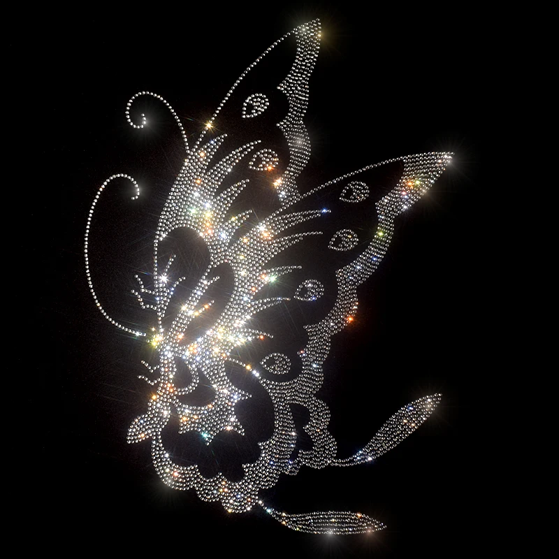 Популярная женская футболка с рисунком бабочки и стразами аксессуары для одежды