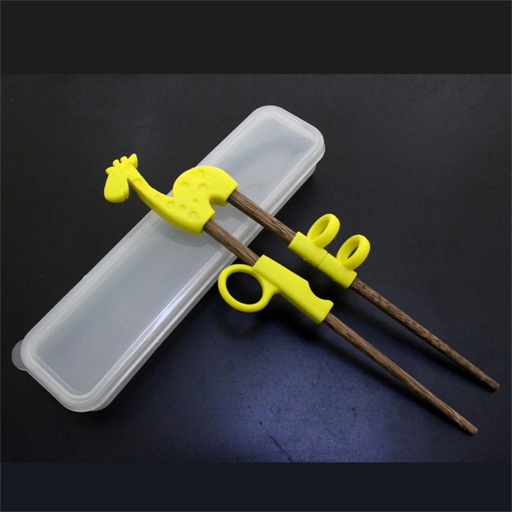 

Wooden Bamboo Children Learn Chopsticks Chopsticks Silicon Chicken Baby Practice Chopsticks Children Help Correct Chopsticks
