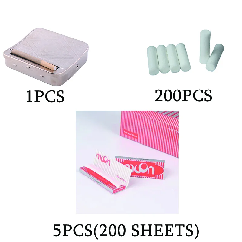 

Полный набор полуавтоматических небольших металлических прикуривателей, домашний портативный красивый фильтр для сигарет и бумаги, экстр...