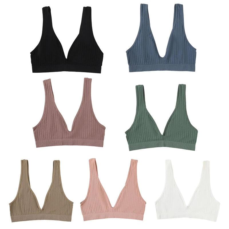 

Women Tops Seamless Beauty Back Bralette Tank Top Female Crop Tops Underwear Scoop Neck Sexy Lingerie Deep V Camisole