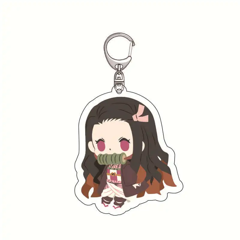 

Anime Demon Slayer Keychain Kimetsu No Yaiba Blade of Ghost Key Chain Cute Nezuko Acrylic Pendant Car Keyring Fans Gifts Jewelry