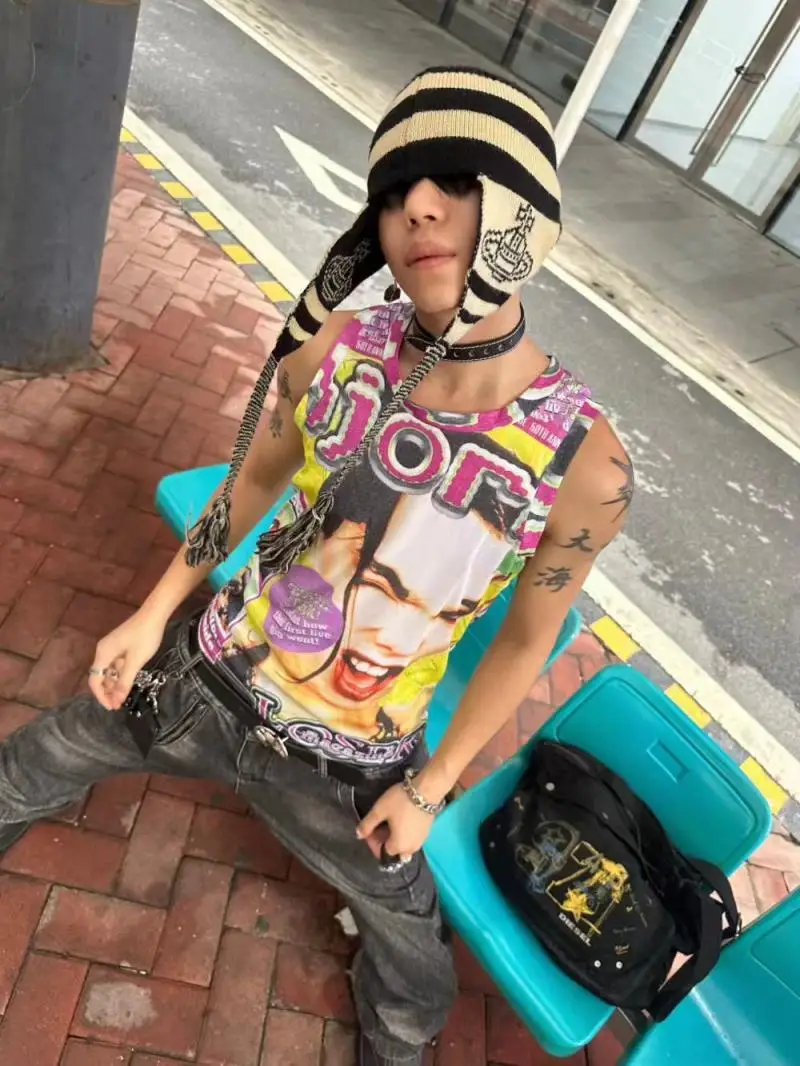 Майка женская/мужская с принтом в стиле Харадзюку 2000s