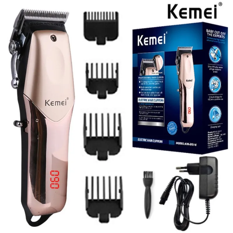 

Kemei KM-2614 oil head carving push scissors head adjustable hair salon home mute noise reduction electric fader hair clipper