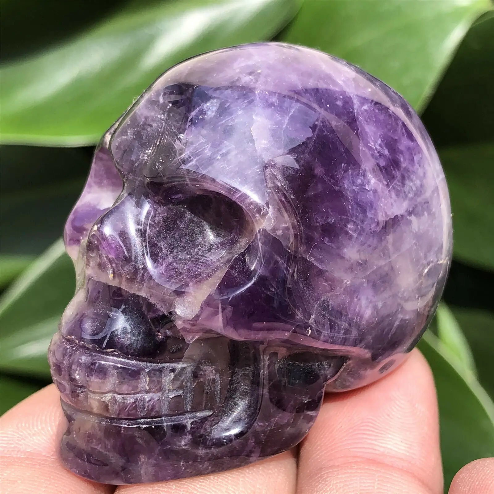 

Natural Amethyst Skull Sculpt Energy Stone Healing Stone Ornament ,Furniture Decoration