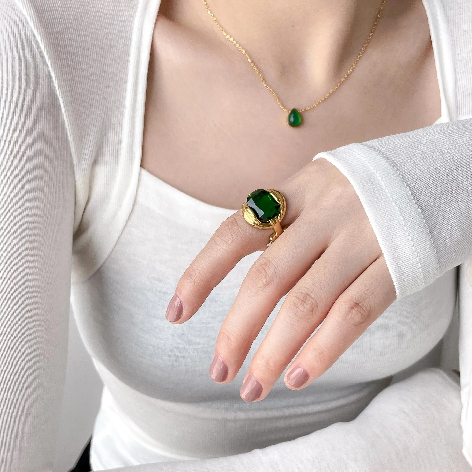

New Hot Selling Diamond Inlaid Multi-Color Gemstone Luxury Boutique Women's Ring Birthday Party Gift Girlfriend High-Grade Jewel