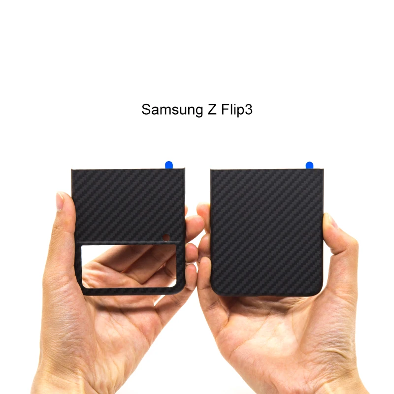 

Чехол для телефона Samsung Z flip3 из углеродного волокна, черный матовый Защитный Объектив, деловая технология, тонкий чехол из углеродного волок...