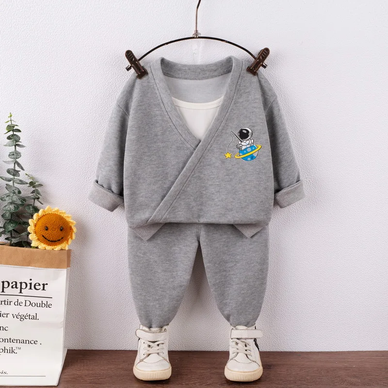 

2022 Spring Autumn Baby Boys Girls Coat+Pants 2Pcs Toddler Casual Tracksuits Children Patchwork Style Clothing Sets Kids Clothes