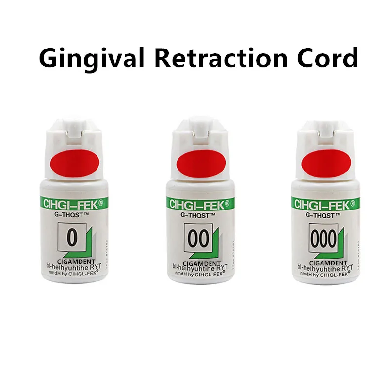 

2Bottle Dental Gingival Retraction Cord Thread Knitted Cotton Gum Line Dentist Material #0 #00 #000 2m
