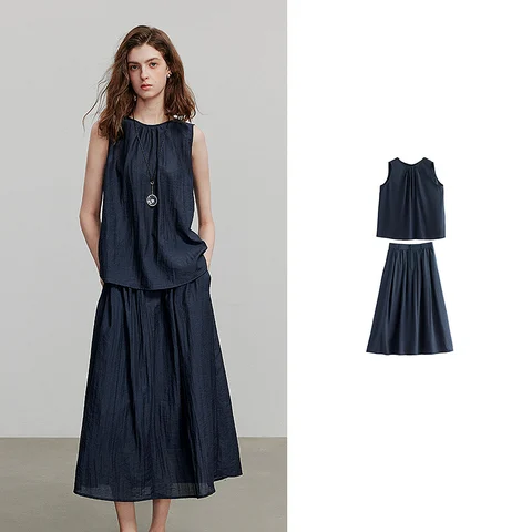 Kit de dois objetos para mulheres de Toyouth, um top sem mangas e uma saia-zontik 8520024