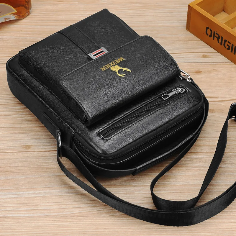 New Vintage Flap Crossbody Bag For Men Luxury Leather Male Shoulder Bag Small HandBag Tote Bags Business Messenger Bag