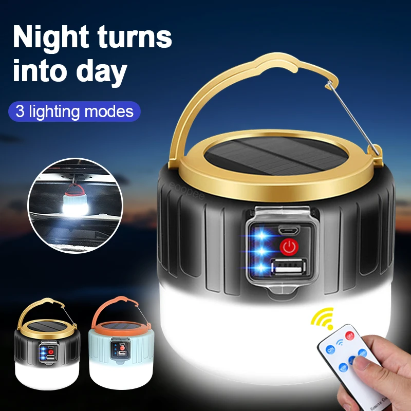 

Rechargeable Emergency Tent Super Portable Solar Watts Lights Light For Bright Lanterns Lamp Outdoor Camping Bulb 280