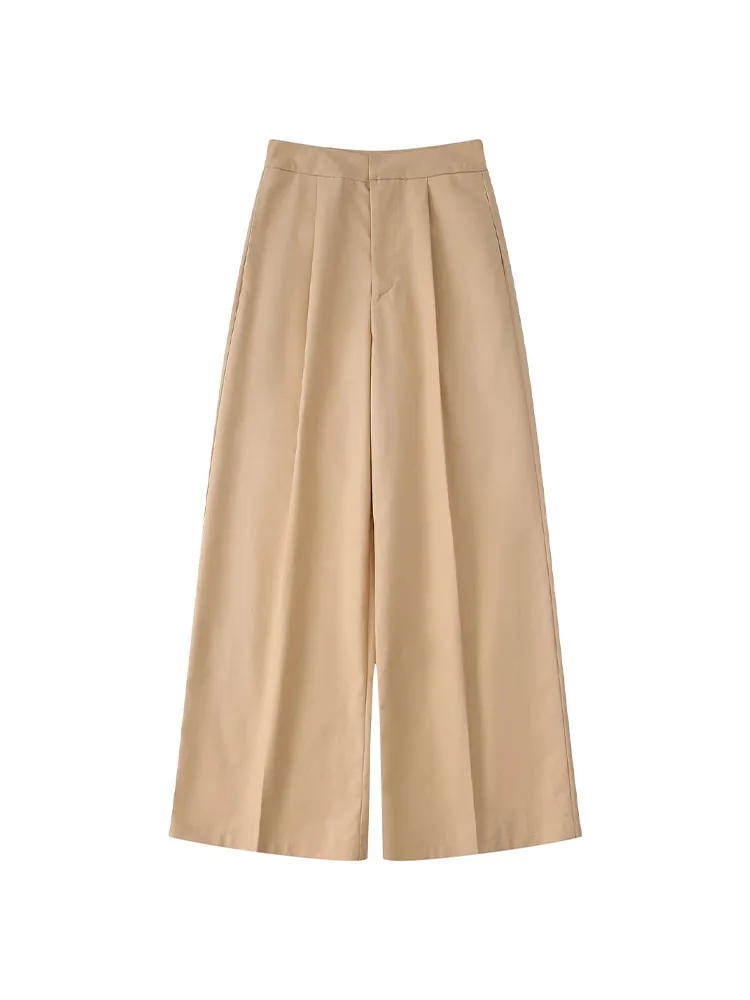 

Женские плиссированные брюки PB & ZA7385479, винтажные брюки с высокой талией и молнией, Новинка лета 2022, женские брюки 7385/479