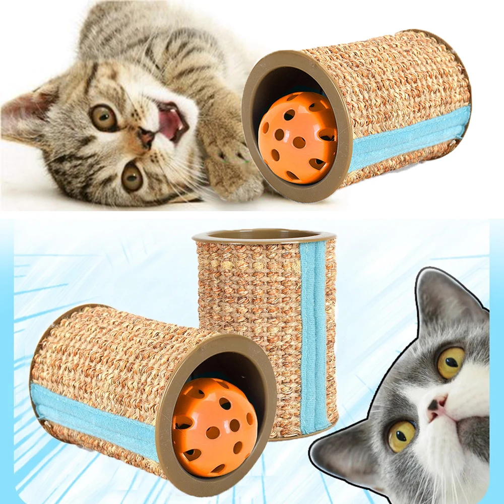 

Sisal Cat Scratching Toy Pet Rolling Bell Ring Toy r dores de gatosPlaying Chew Claw Cat Toys Interactive Training Scratcher