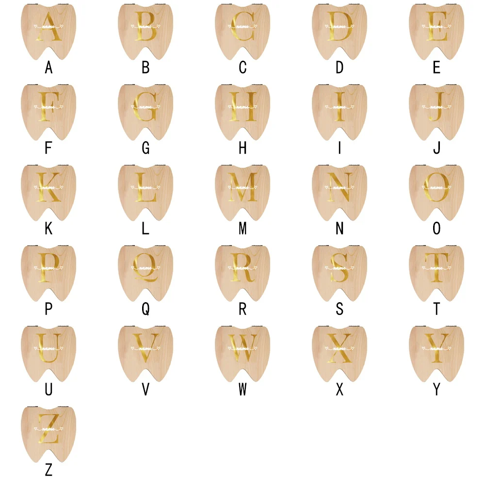 Деревянная коробка для зубов с именем на заказ