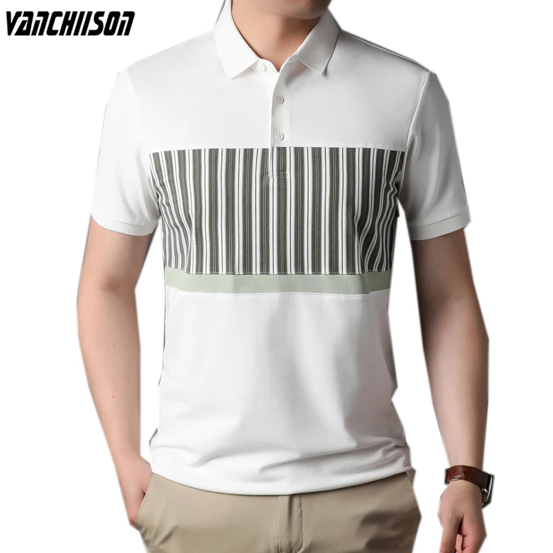 

Men Summer Tops England Style Polo Shirt Short Sleeve Patchwork Contrast Green Turndown Collar Male Fashion Clothing 33911