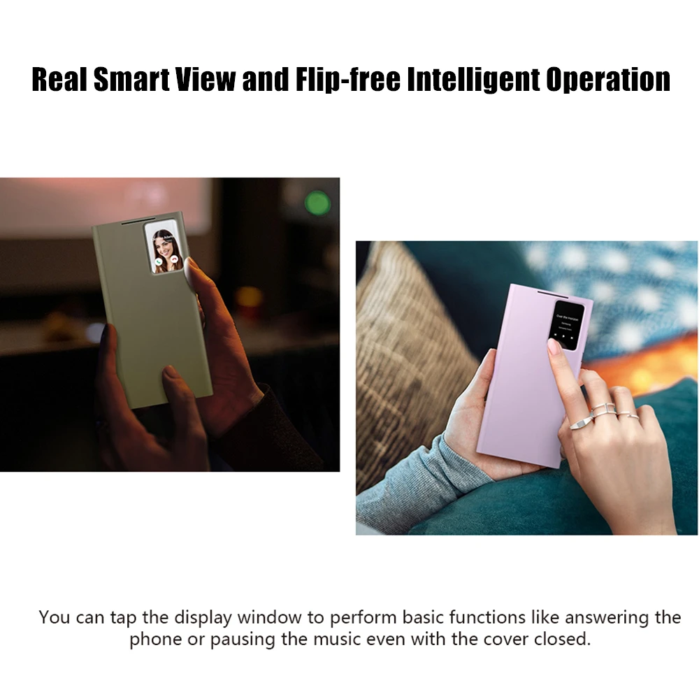Фото S23+ Флип-чехол S-View для Samsung Galaxy S23 Ultra S23 Plus SM-S918B SM-S916B SM-S911B Свободный откидной кожаный чехол-кошелек Smart View №5