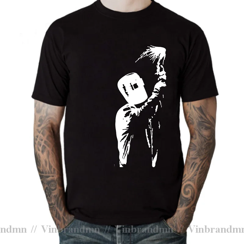 Welders Birthday Funny Unisex Graphic Print Fashion New Cotton Short Sleeve Welding Heartbeat T Shirts O-Neck Harajuku T-shirt