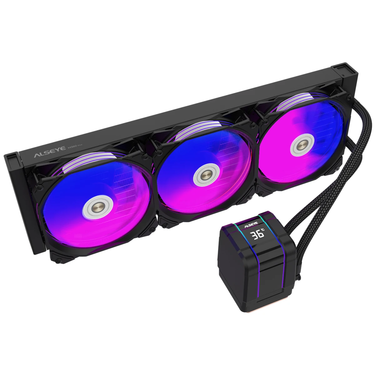 Фото Водяной кулер ALSEYE M360 Plus, кулер для ПК 360 мм, кулер для процессора PWM Argb для Intel LGA 1700 1200 115X 2011 am4 с разъемом AMD №3