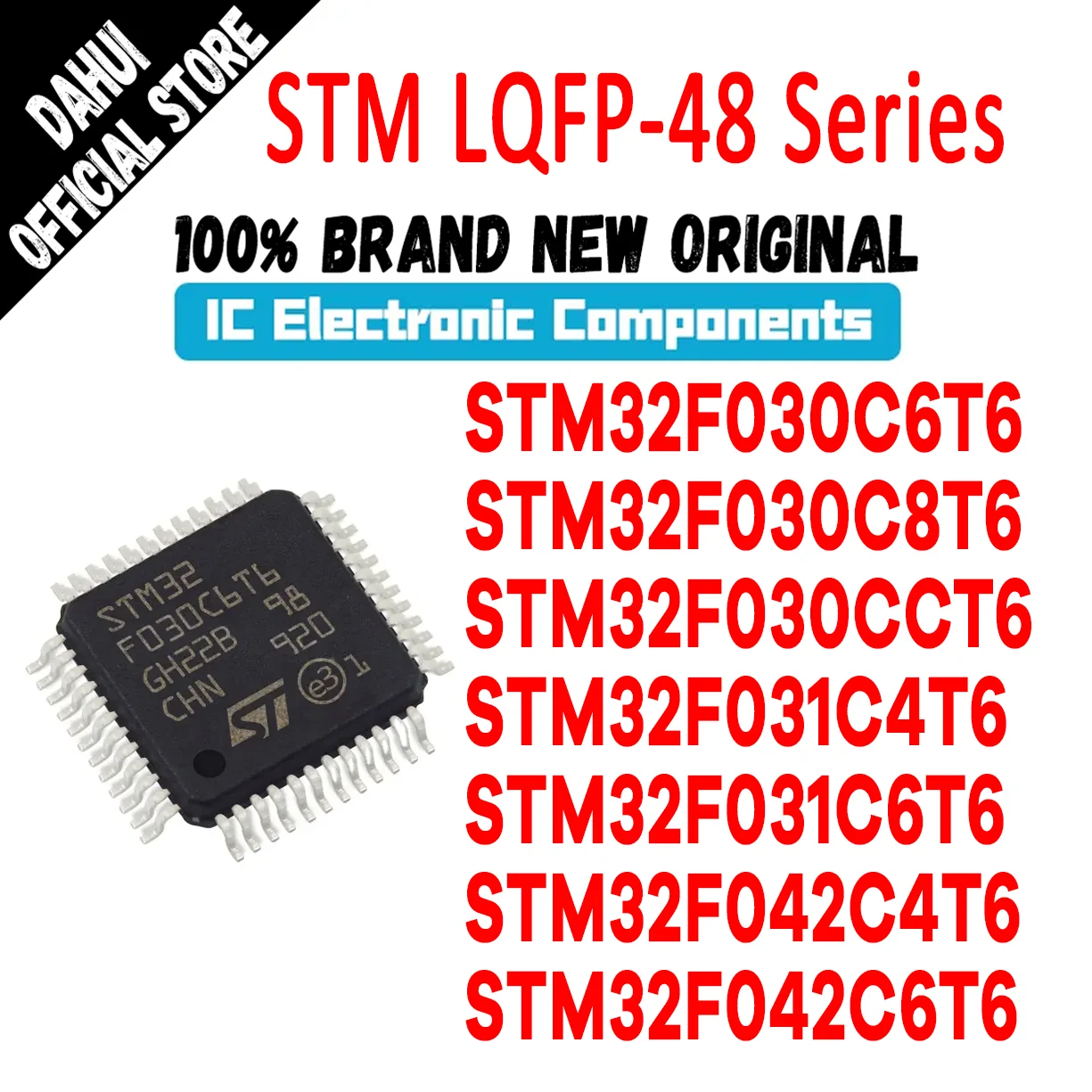 

STM32F030C6T6 STM32F030C8T6 STM32F030CCT6 STM32F031C4T6 STM32F031C6T6 STM32F042C4T6 STM32F042C6T6 STM32F STM IC MCU Chip LQFP48